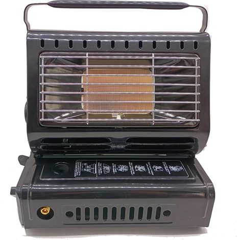 Chauffage à gaz for cuisinière d'extérieur, 1,3 KW, for Voyage, Camping, randonnée, équipement de Pique-Nique, poêle à Double Usage for la pêche(Black) (1/5)