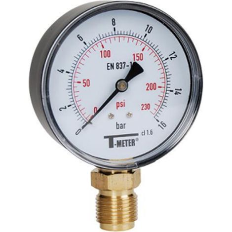 Manomètre ABS à cadran sec RADIAL Mâle 1/2" (15/21) - Ø80 - 0 à 25 bar - Sferaco