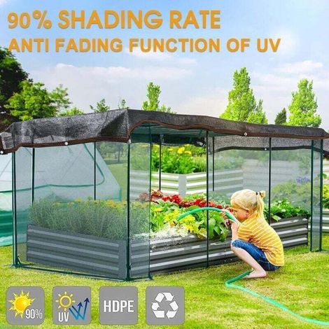 Filet D'Ombrage, 3x5m Filet Protection Solaire 90% UV Tissu D'Ombrage, Toile d'ombrage de Serres Coupe-Ventpour La Couverture VéGéTale/Serre/Jardin/Pergola/Patio Lawn/Pet House (1/3)