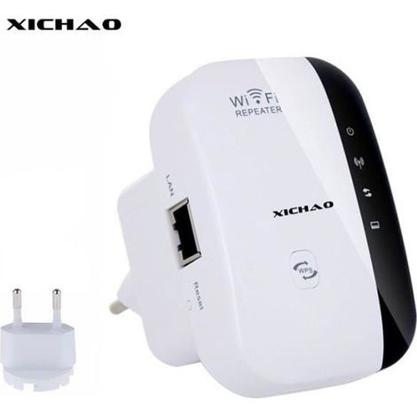 WiFi Répéteur 300Mbps Wireless Mini Repeater sans Fil Adaptateur Amplificateur de Signal Wireless Répétiteur 2.4GHz Antenne (1/4)
