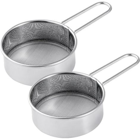 2 mini setacci per farina, setaccio per zucchero a velo in acciaio inox, setaccio fine per zucchero a velo, piccolo setaccio per farina in acciaio inox, setaccio per alimenti, mini setaccio con manico (1/5)