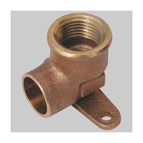 GOMITO BRONZO CON FLANGIA FILETTATO FEMMINA A SALDARE FEMMINA - 18 x 1/2