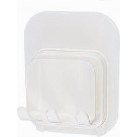 TRADE SHOP - Porta Spazzolini Adesivo Doppi Ganci Multiuso Supporto Per Bagno A Parete 87360 - (1/2)