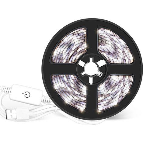 Dimmbare LED-Lichtleiste mit USB-Anschluss und Touch-Steuerung, 4 m, 240 LEDs, für TV, Computer, Desktop-Hintergrundbeleuchtung, Küche und mehr. (1/5)