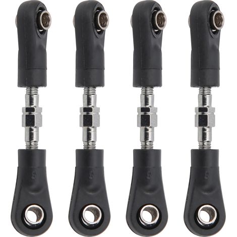 Ensemble de 4 biellettes de direction en métal noir pour voiture RC plate 1/10, accessoires de remplacement (4655 mm) (1/5)