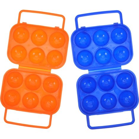 Boîte de rangement pour œufs 2pcs avec 6 compartiments individuels, support plastique avec fermeture à boucle D, parfaite pour camping et stockage réfrigérateur (1/5)