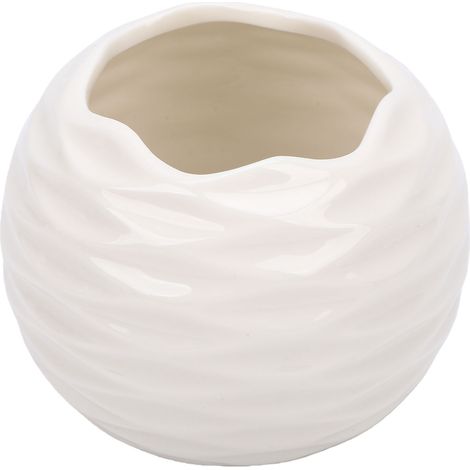 Bougeoir parfumé en céramique, bougie chauffe-plat décorative nordique minimaliste pour salon, centre de Table, blanc (1/5)