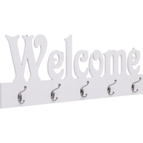Porte-manteau mural WELCOME Blanc 74x29,5 cm (1/5)
