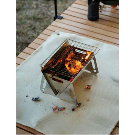 Couverture ignifugée de 1 mm d'épaisseur, résistante aux flammes, idéale pour le camping et les barbecues. (1/3)