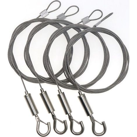4 Pièces Réglable Fil de Suspension Image avec Crochets 2 m × 1,5 mm Fil de Suspension en Acier inoxydable Cordons pour Accrocher des Images Miroirs Lampes Ouvrages D'art (1/5)