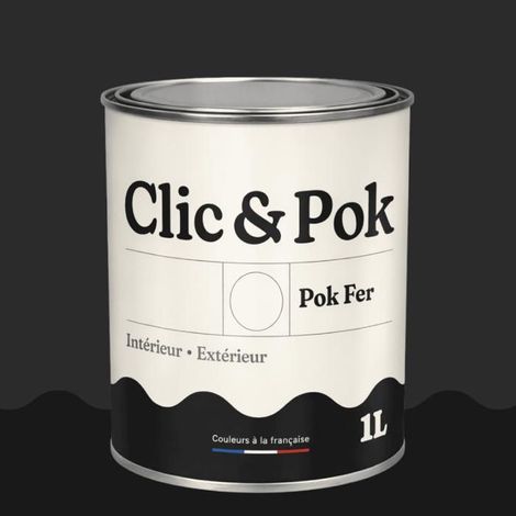 Peinture Fer Antirouille – Métal Extérieur Intérieur, Satinée, Protection Rouille - 1L - RAL 9004 - Noir de sécurité