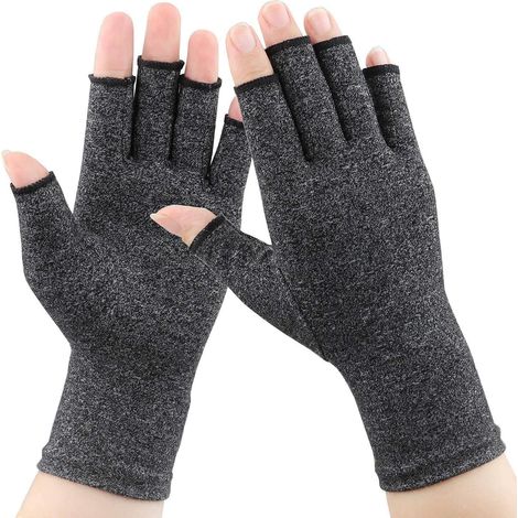 1 paire de gants pour l'arthrite, soulagement de la douleur due à la compression de l'arthrite, arthrose rhumatoïde et canal carpien, gants de compression et sans doigts de qualité supérieure pour la  (1/5)