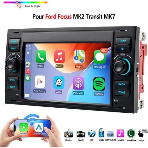 Apple CarPlay sans fil pour autoradio GPS Ford Transit Mk7 avec RDS (1/5)