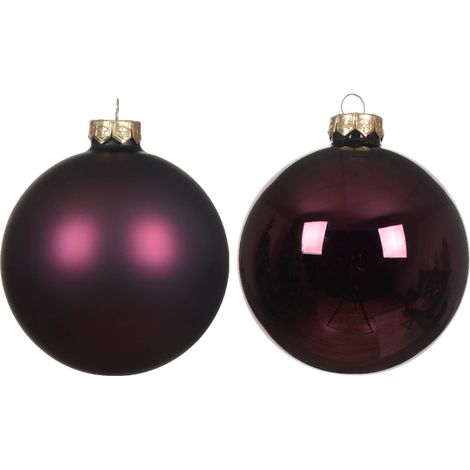 Palline in vetro per albero di natale malva scuro decorazione natalizia -24 Palline da Ø 2.5 cm (1/3)