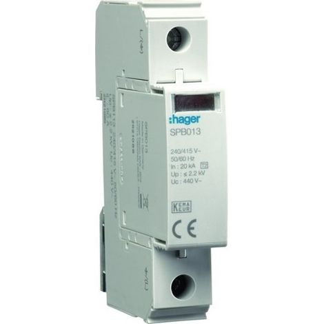 Parafoudre 1P débrochable 40kA voy - HAGER SPB113
