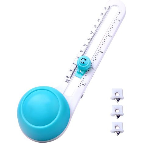 Dieses speziell für Künstler entwickelte, verstellbare, rotierende Kreismesser ist wiederverwendbar, verfügt über konzentrische Schneidfunktionen und hat einen ergonomischen Griff für komfortable Hand