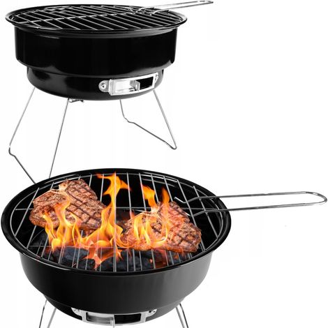 TG71416 Faltbarer runder tragbarer Mini-Holzkohlegrill