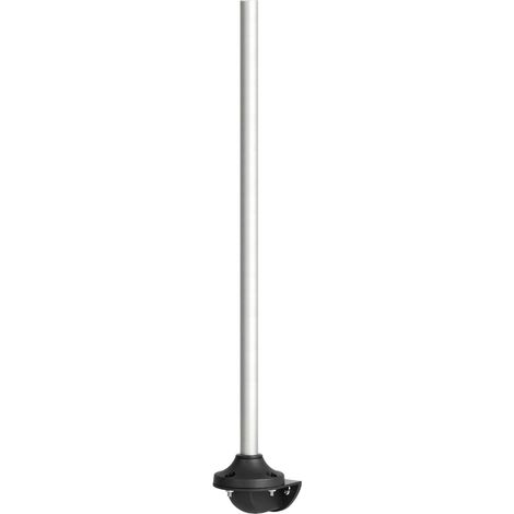 STEX24 Wandsockel mit Halter 510,0mm für Signalsäule schwarz / silber, 50/70mm SH500/231 102 Anschraubloch 45,0mm Bohrung 2x5,5mm - 1 Stück (1/2)