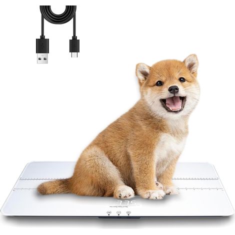 Balance numérique haute précision 100 kg x 10 g balance pour chien/chat 3 unités de pesée fonction de maintien matériau en verre trempé câble USB grande (1/5)