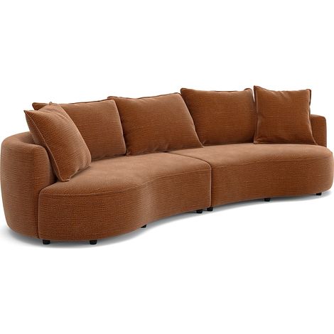 Divano 4 posti tessuto ciniglia terracotta - CEPRANO di Maison Céphy
