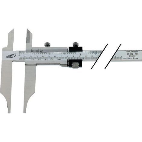 pied à coulisse d'atelier DIN862 300mm avec pointes et bec de bec - longueur 90mm PREISSER (1/4)