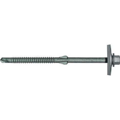 Vis acier galvanisé à ailettes CANALVIS BOIS tête hexagonale, fixation de support de tuiles CANAL, 6,5x130, 100 p - ETANCO