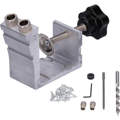 Ensemble de 49 pièces comprenant des positionneurs de trous de 9 mm pour le travail du bois, des positionneurs de poinçons à chevilles de 15°, fabriqués en aluminium robuste.