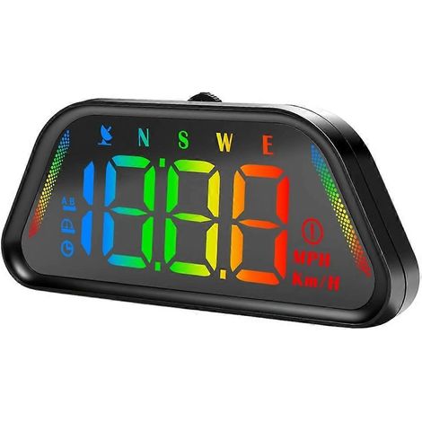 Affichage tête haute (HUD) du compteur de vitesse numérique avec alerte de survitesse et éclairage d'ambiance personnalisable (1/5)