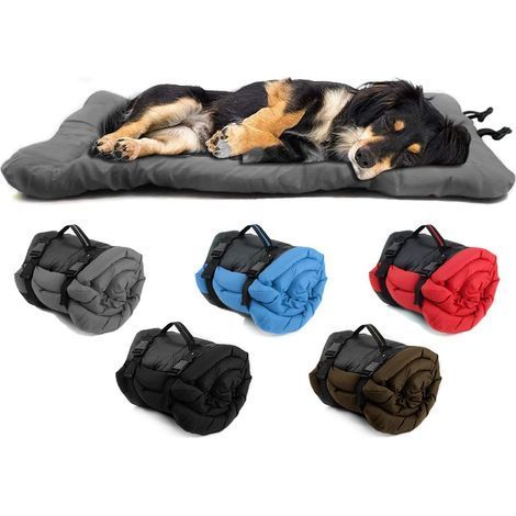 TAISHENGDA-Lit pour Chien Imperméable et Pliable, Facile à Nettoyer, Tapis pour Chien en Tissu Oxford Durable, Adapté aux Canapés, aux Caisses, etc. Convient à Un Usage extérieur, 90x60 cm (Gris) (1/5)
