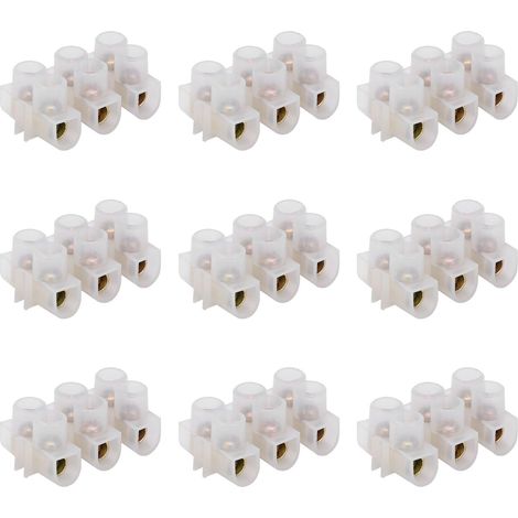 50pcs borniers 20A ignifuges, traversants, 3 entrées 3 sorties, connexion électrique sûre, résistants à la chaleur (1/5)
