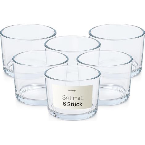 Lot 6/12 x Pot en Verre Vide pour la Fabrication des Bougies - contenants pour Bougies 150 ML sans Couvercle 82x58 mm - photophores/bocaux élégants pour Professionnels et débutants - Cadeau créatif (1/5)