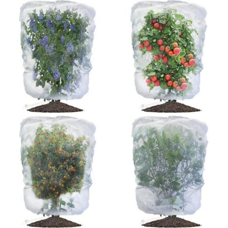 Filet de protection pour jardin – Lot de 4 filets anti-nuisibles avec cordon de serrage filet de protection pour tomates et plantes (1/5)