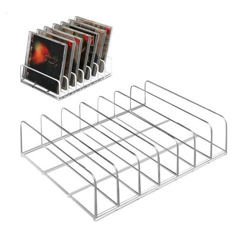 CD-Aufbewahrungsregal – Transparentes Acryl – 7 Fächer – Für CDs, DVDs, Schallplatten, Spielkarten – 17 x 12,5 x 4 cm (1/5)