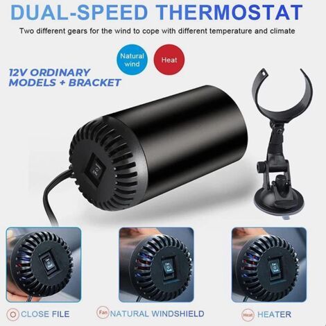 Chauffage Voiture 12V 150W - Dégivrage Rapide - Rotation 180° - Mini Ventilateur PTC (1/4)