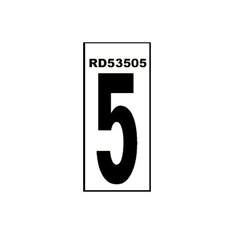 Etichetta adesiva standard numero 5 4,6x14 PVC Glasspack 0,4RD53505