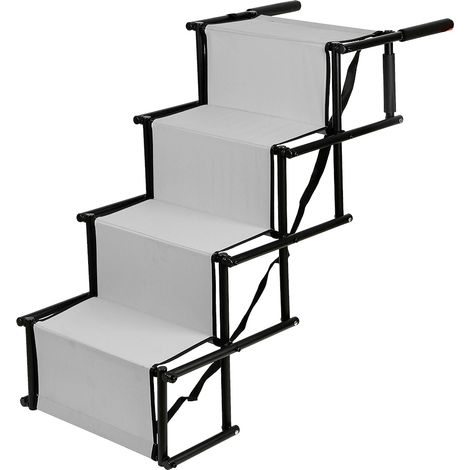 Auto Haustiertreppe Auto Klappbare,Haloyo®,Hundetreppe Stufen Rampe für Hunde,Hunderampe für Autos,LKWs,SUVs,Treppe für große und kleine Hunde,hellgrau (1/5)