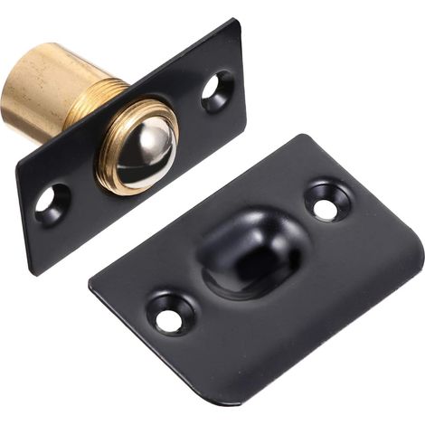 Lot de 2 loquets de porte de placard avec verrou à ressort et gâche en acier inoxydable, verrou de porte à ressort réglable, fermeture invisible pour porte de placard.