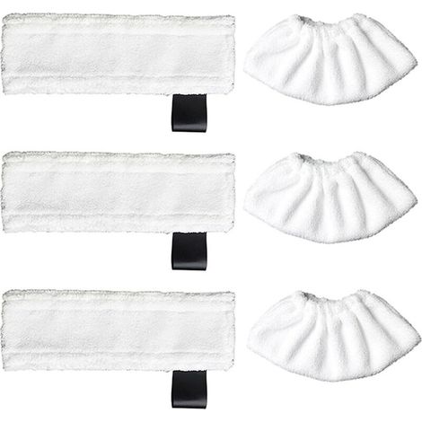 3 paquets de chiffons de rechange en microfibre et 3 paquets de chiffons en microfibre pour Karcher Easy Fix SC1/SC2/SC3/SC4/SC5/SV7, chiffons accessoires Kärcher Easy Fix