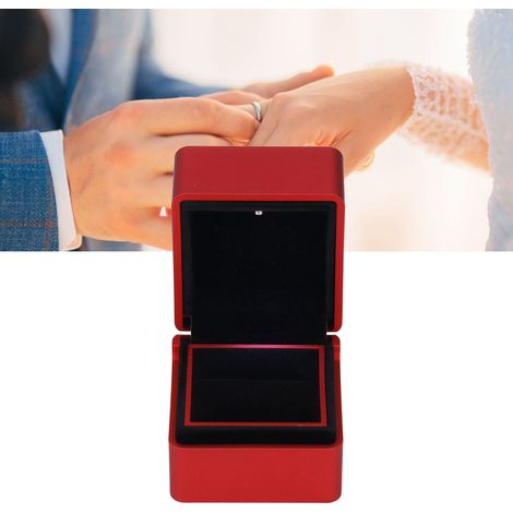 Luxuriöse Ringbox mit LED-Beleuchtung: Verlobungsringbox, Ringständer, rote Geschenkbox (1/5)