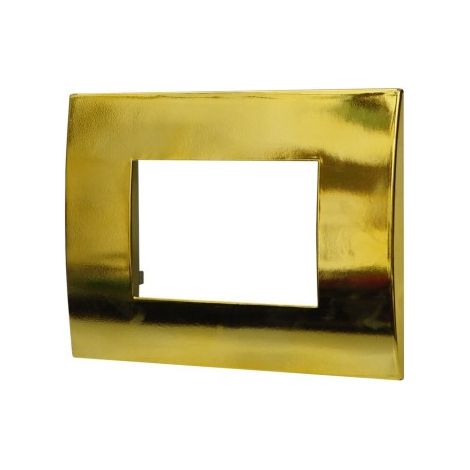ETTROIT Placca Serie Venus 3P Plastica Colore Oro Lucido Compatibile Con Vimar Arke VA83312 (1/2)