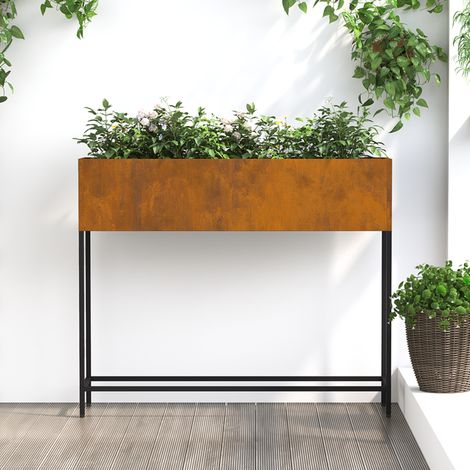 Bac de jardin surélevé Rouillé 100 x 26 x 82 cm Acier vidaXL