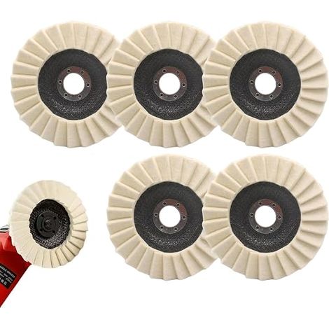 Felt Wool Polishing Discs Flexible Polishing Discs for Angle Grinder - Polishing Kit for Metal, Wood, Stone, Ceramic and Marble (1/5)