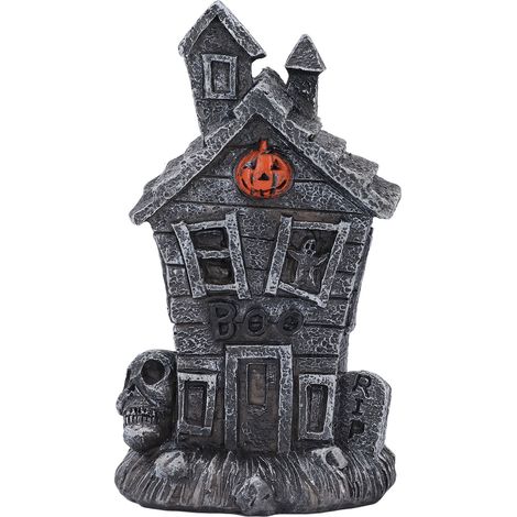 Maquette de maison hantée miniature effrayante avec crâne de citrouille pour décoration de Noël (1/5)