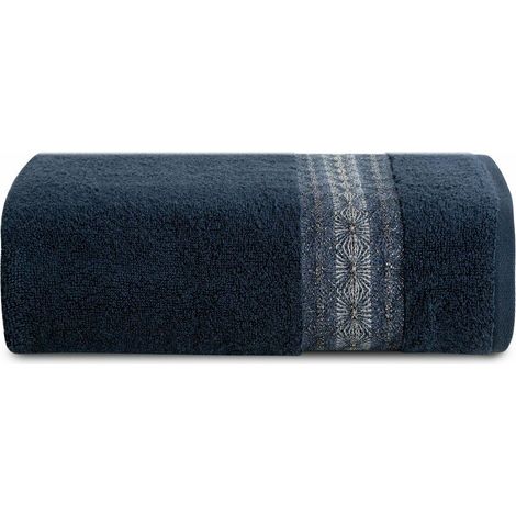 Serviette de bain Malika 70x140 cm bleu marine (1/4)