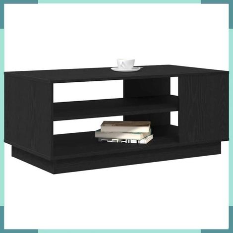 Table basse - 862713 - Chêne noir - Bois d'ingénierie - 2 étagères (1/5)