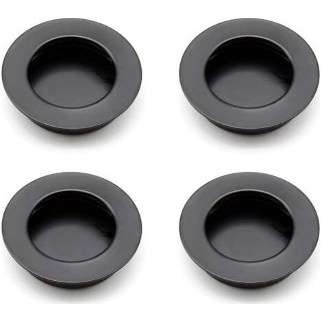 Pieces Round Recessed Handles, 40 mm Sliding Door Handles in 304 Stainless Steel, Black Furniture Handles Can Be Used for Drawers, Cabinets, Custom Furniture (1/5)