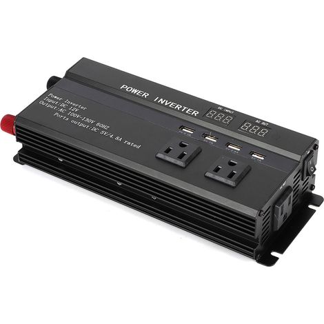 Onduleur de Voiture 4000W 12V vers 110V avec Affichage LCD et Port USB (1/5)