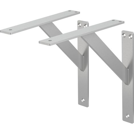 ML-Design 2 Stück Regalhalterung 240x240 mm, Silber, Aluminium, Schwebende Regalhalterungen, Regalwinkel, Wandhalterung für Regalbrett, Regalträger für Wandmontage, Wandregal Wandkonsole Regalstütze