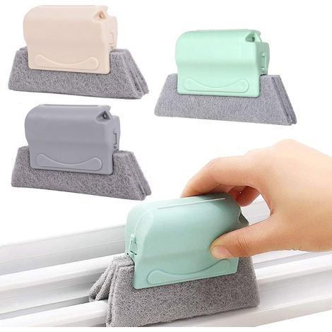 Ensemble de 3 brosses créatives pour le nettoyage des rainures de fenêtres, brosse magique pour nettoyer tous les coins et les interstices (1/5)