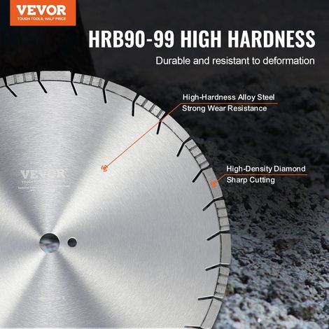 Disque à Tronçonner Diamanté 450 mm, Disque Diamant Humide ou Sèche, Lame de Scie à Béton avec Dents Inclinées de 12 mm, Diamètre d… (1/5)